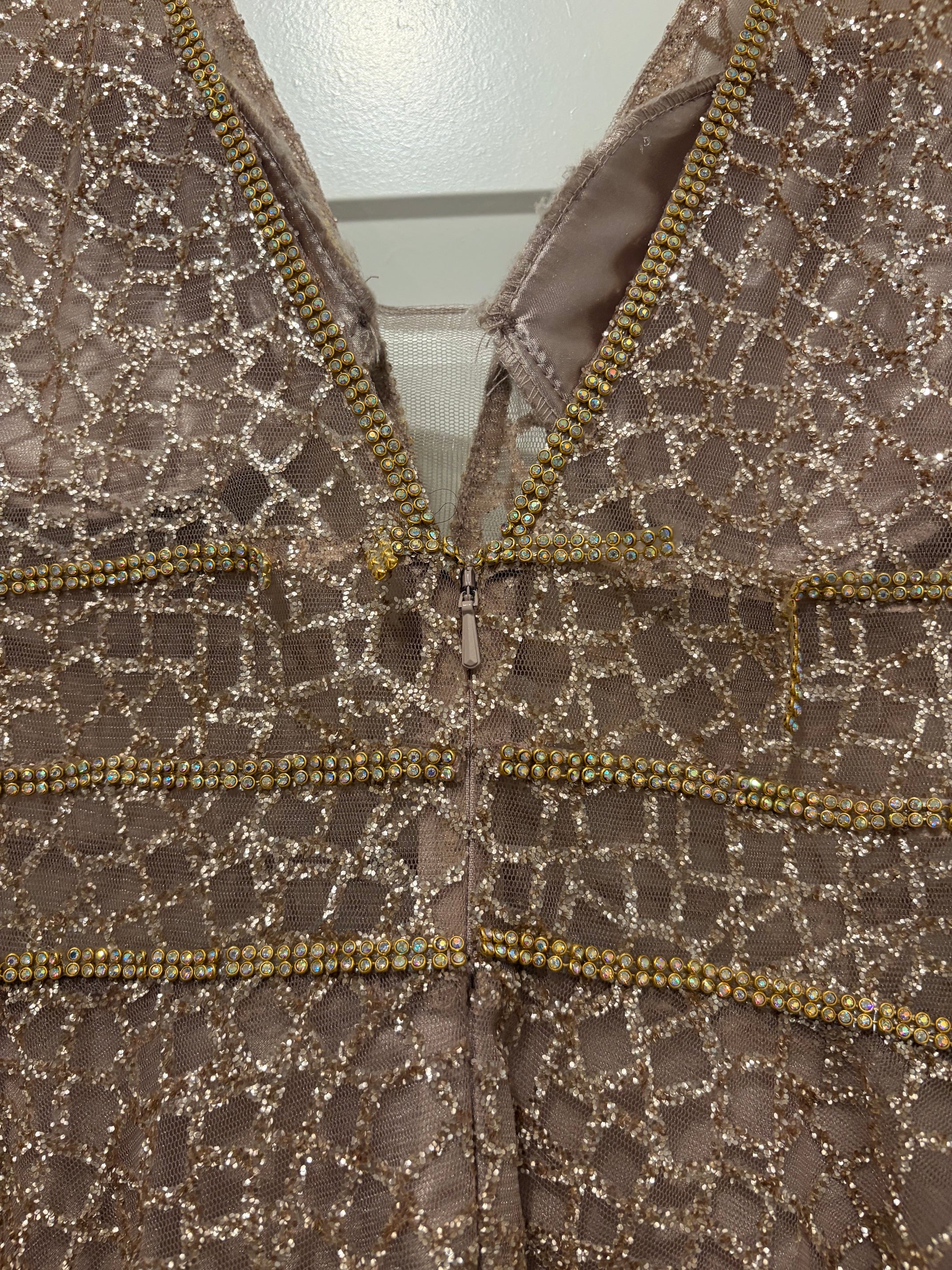 Hollywood Glam Net Sequin Rhinestone Dress