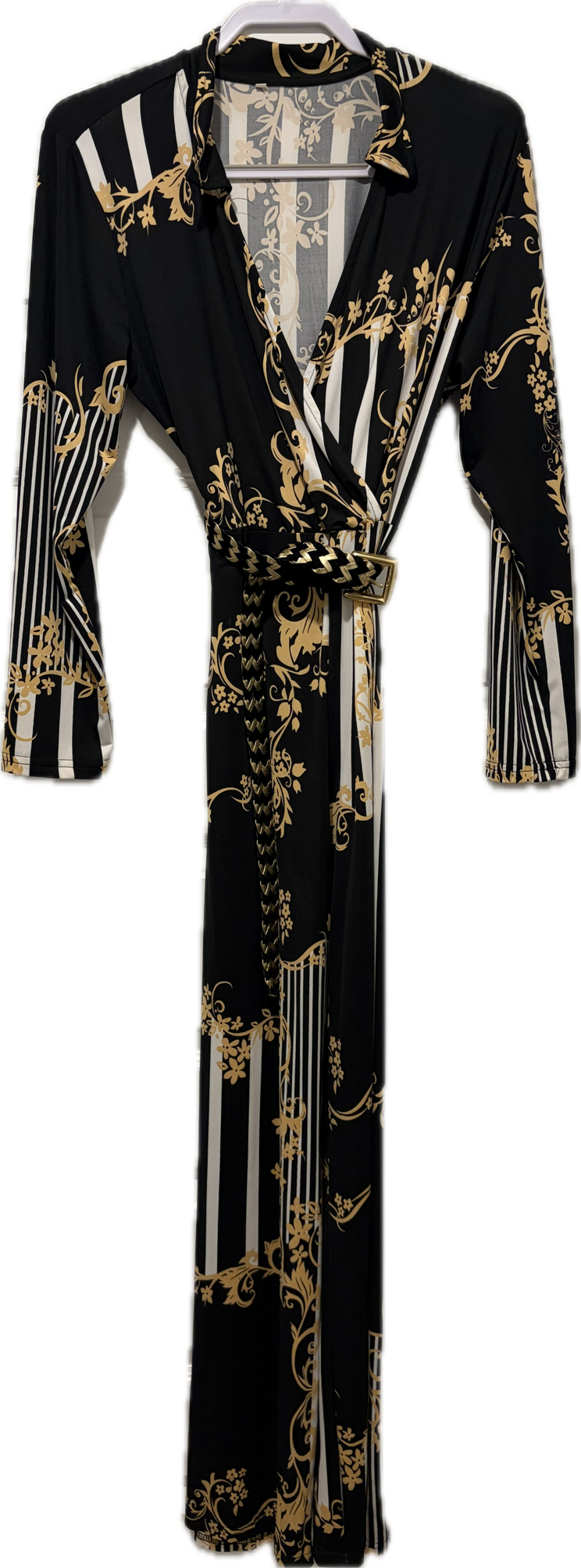 Baroque Black & Gold Stretch Jumpsuit
