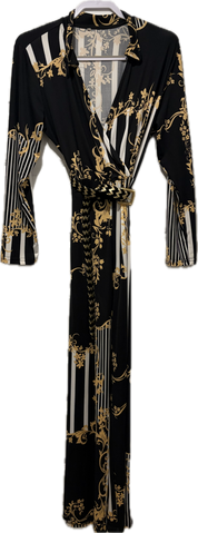 Baroque Black & Gold Stretch Jumpsuit