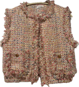 Pink Tweed Cropped Vest