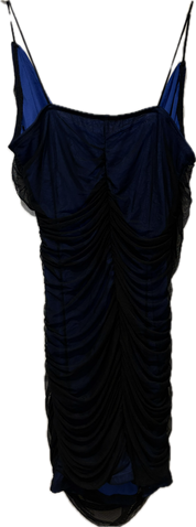 Mesh Black & Blue Lined  Mini Dress