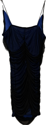 Mesh Black & Blue Lined  Mini Dress