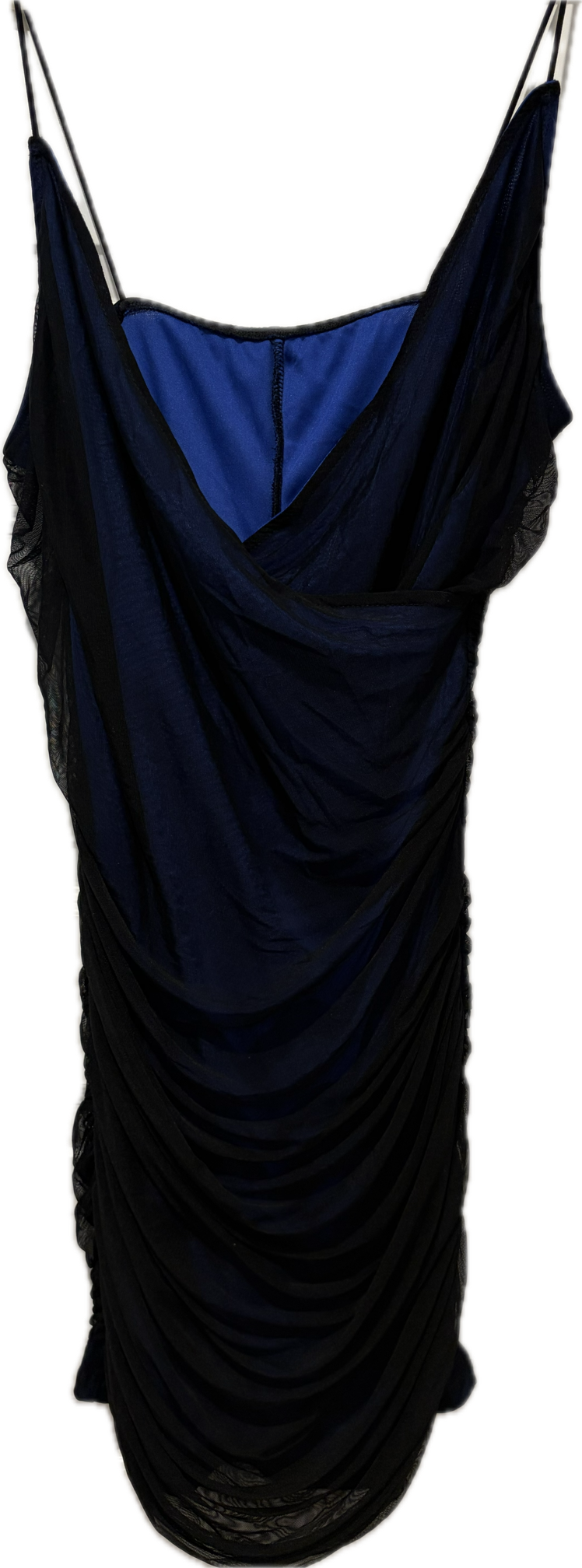 Mesh Black & Blue Lined  Mini Dress