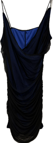 Mesh Black & Blue Lined  Mini Dress