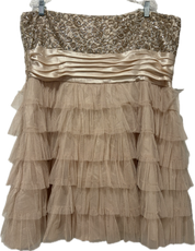 Strapless Sequin Tulle Ruffle Plus Curve Dress