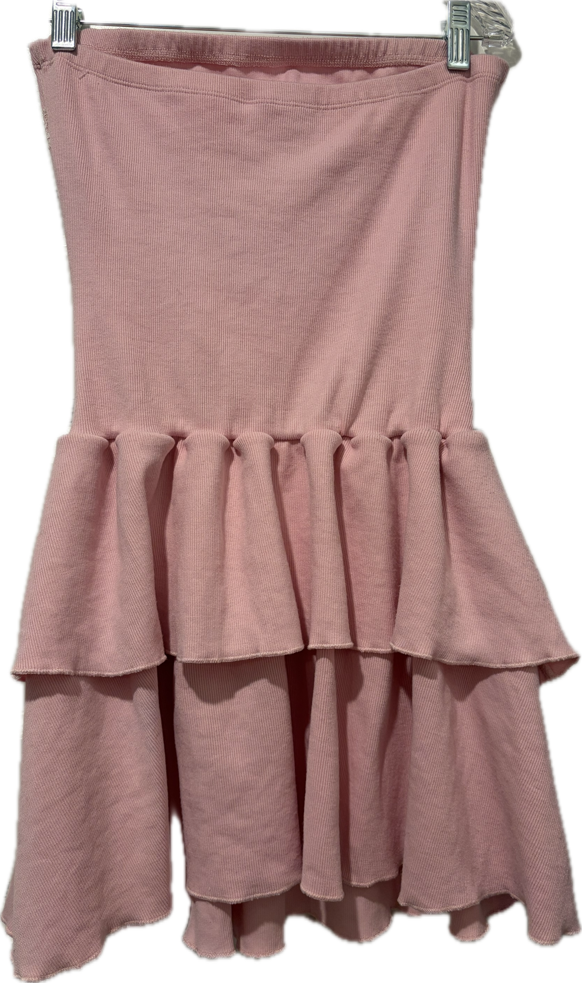 Strapless Ribbed Bow Tie Mini Dress