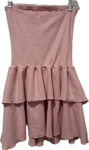 Strapless Ribbed Bow Tie Mini Dress