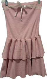 Strapless Ribbed Bow Tie Mini Dress