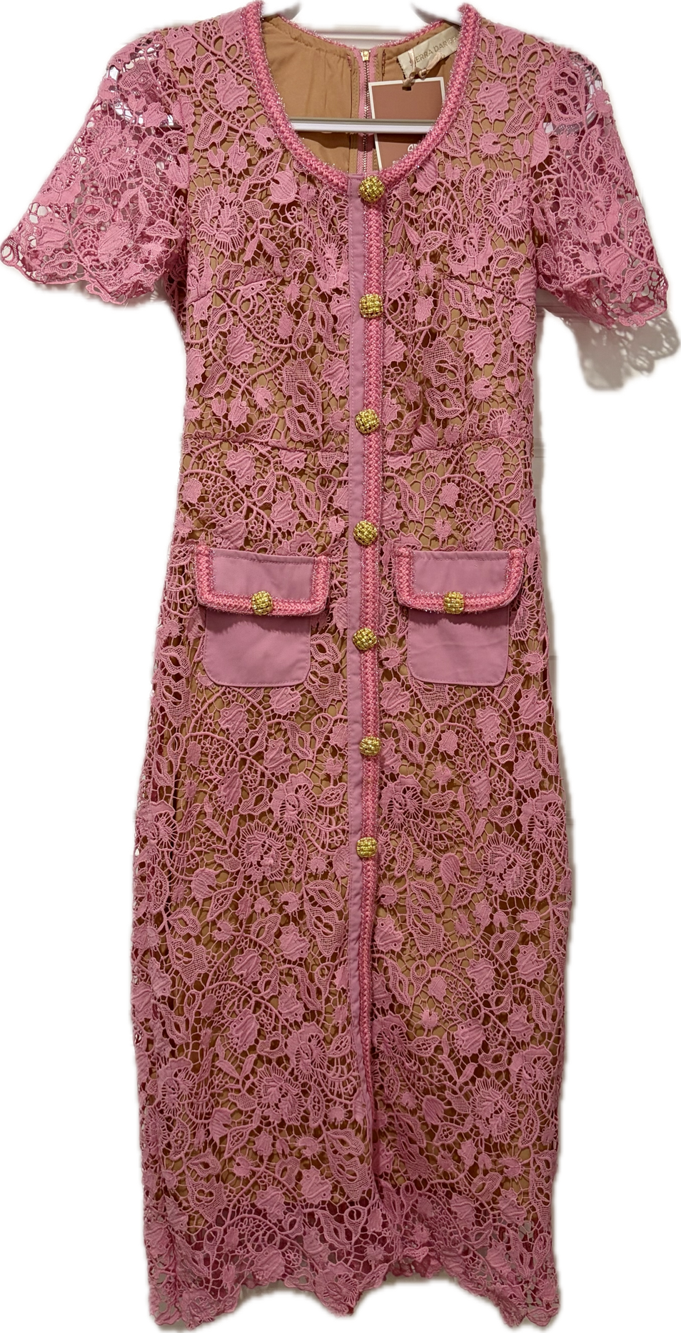 Chanel Inspired Embroidered Lace Dress