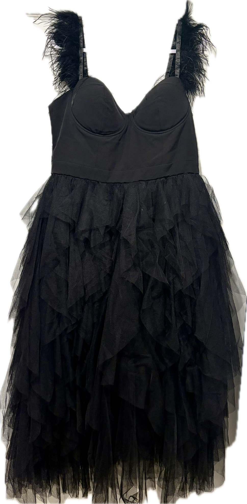Nova Luxe Sequin Plus Curves Feather Dress