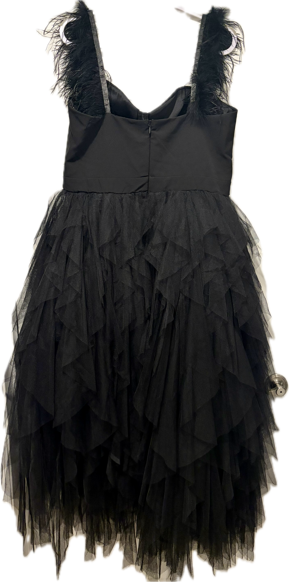 Nova Luxe Sequin Plus Curves Feather Dress
