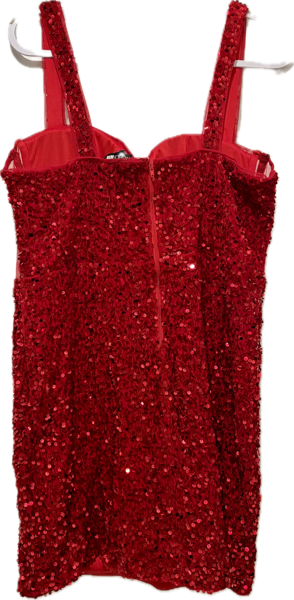 Fashion Nova Red Sequin Burlesque Dress