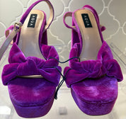 Platform Purple Velvet Ankle Strap Sandals