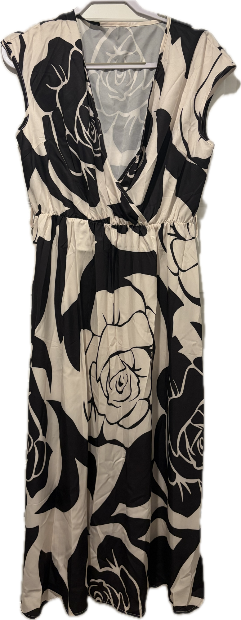 Cream & Black Floral Dress