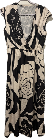 Cream & Black Floral Dress