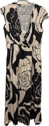 Cream & Black Floral Dress