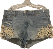 Vintage Embroidered Plus Curve Mid Waist Shorts