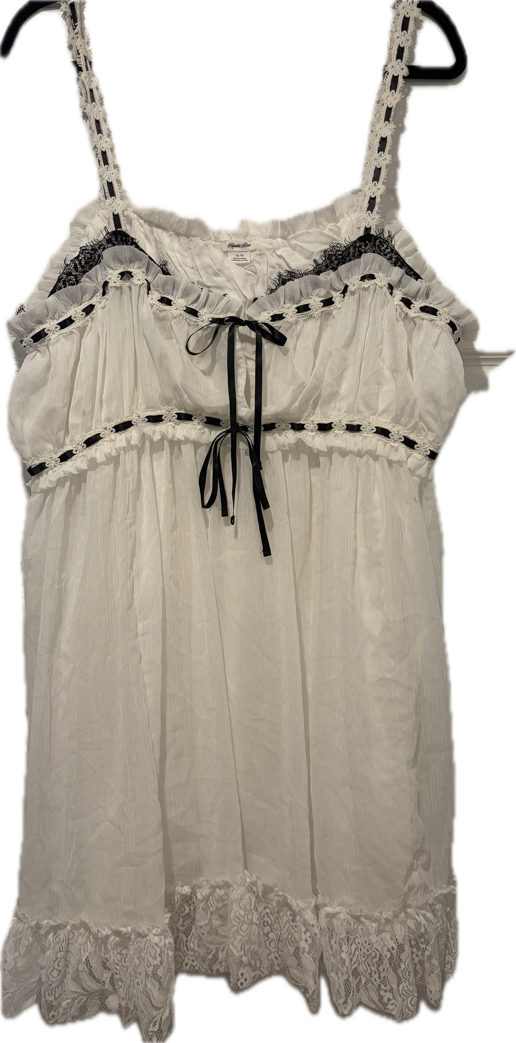 Babydoll Lace Trim Lounge Dress
