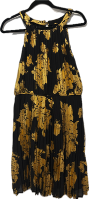 Gold & Black Pleated Dress