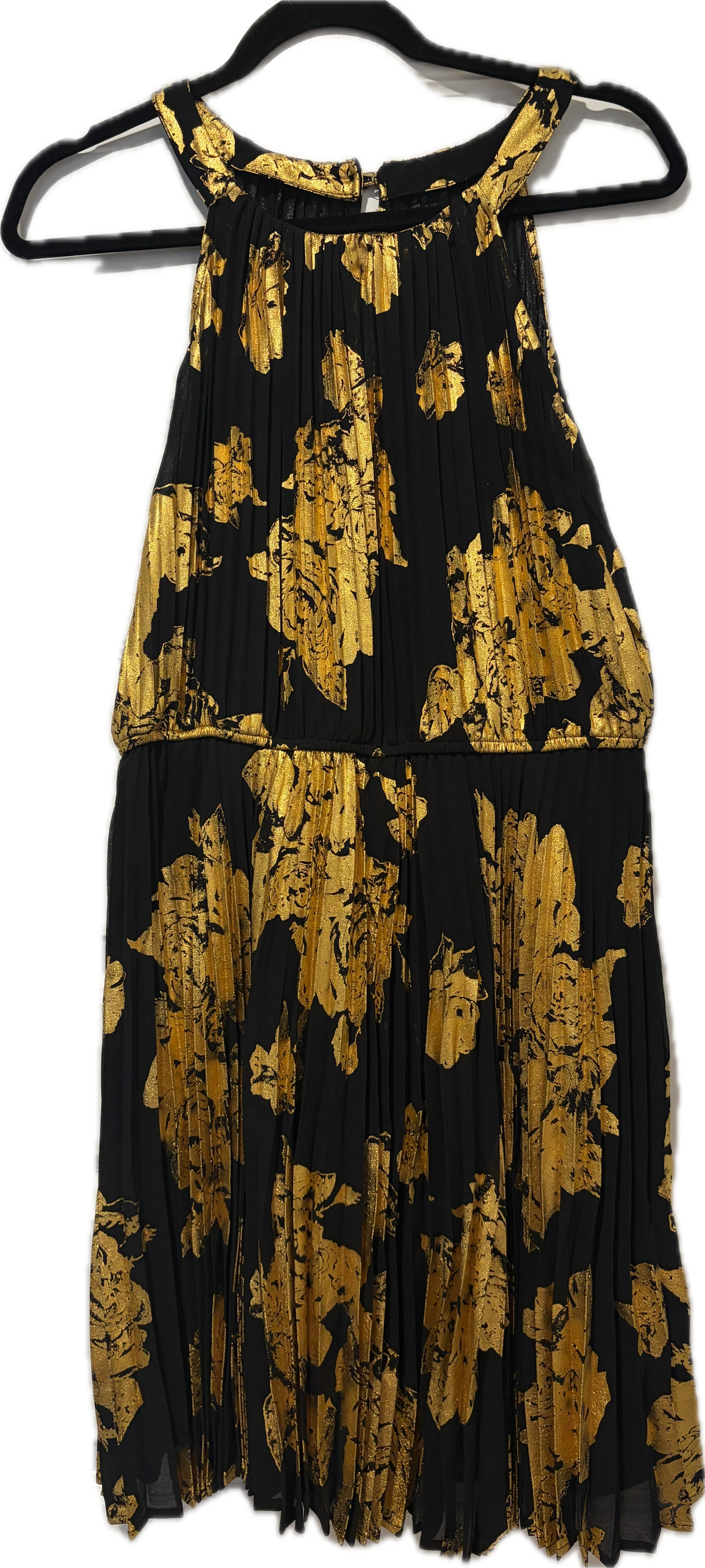 Gold & Black Pleated Dress
