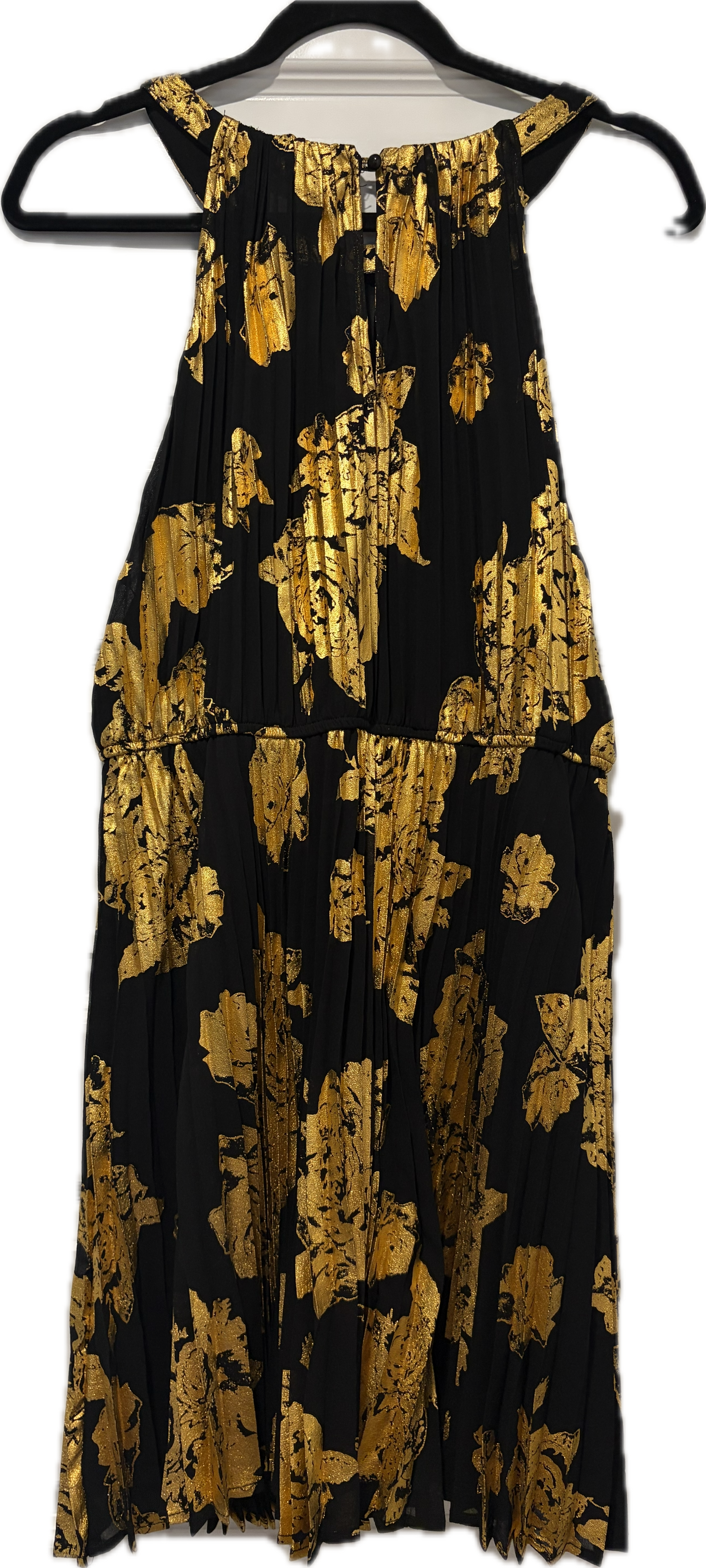 Gold & Black Pleated Dress