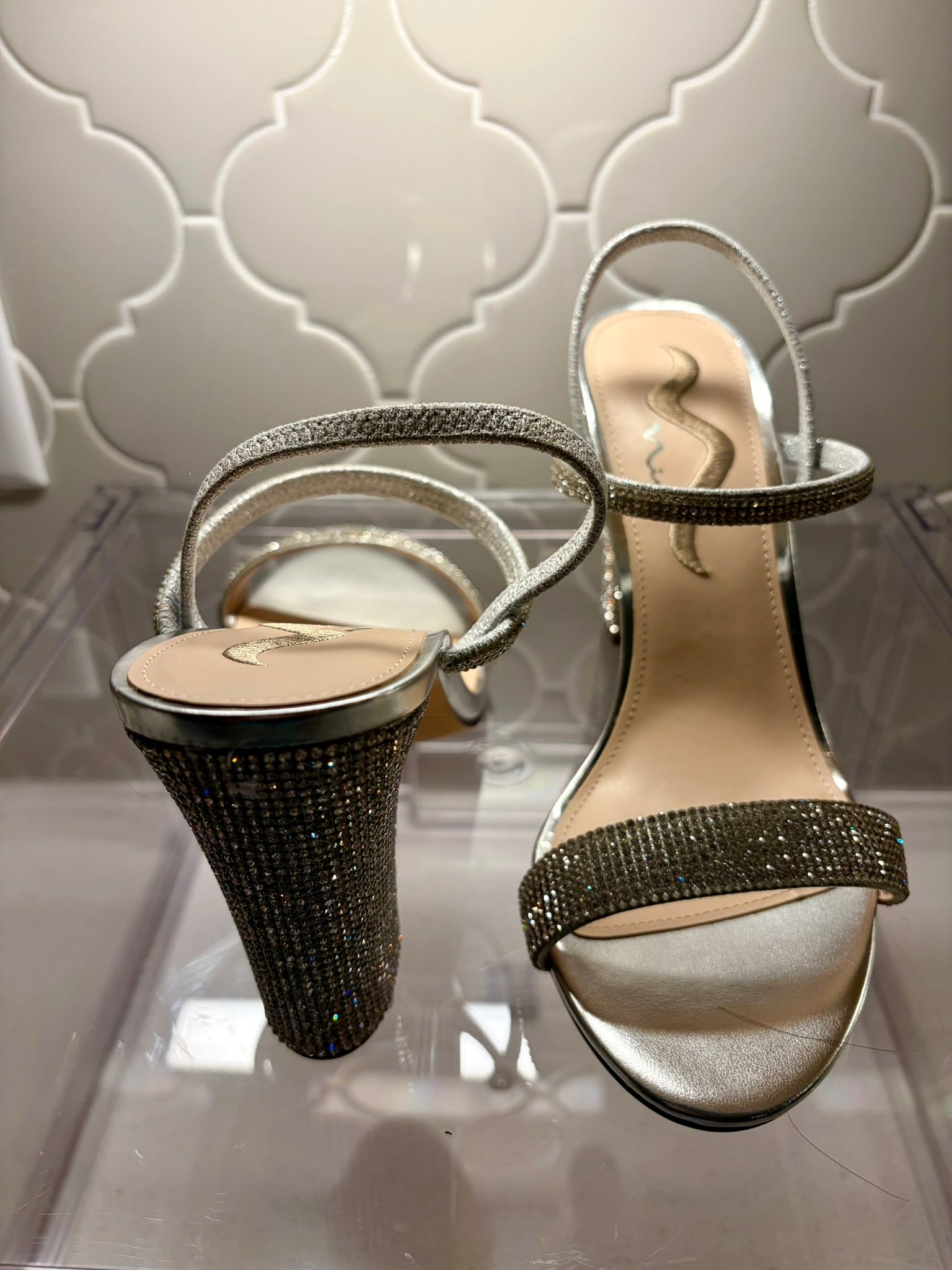 Nina Silver Crystal Sandals