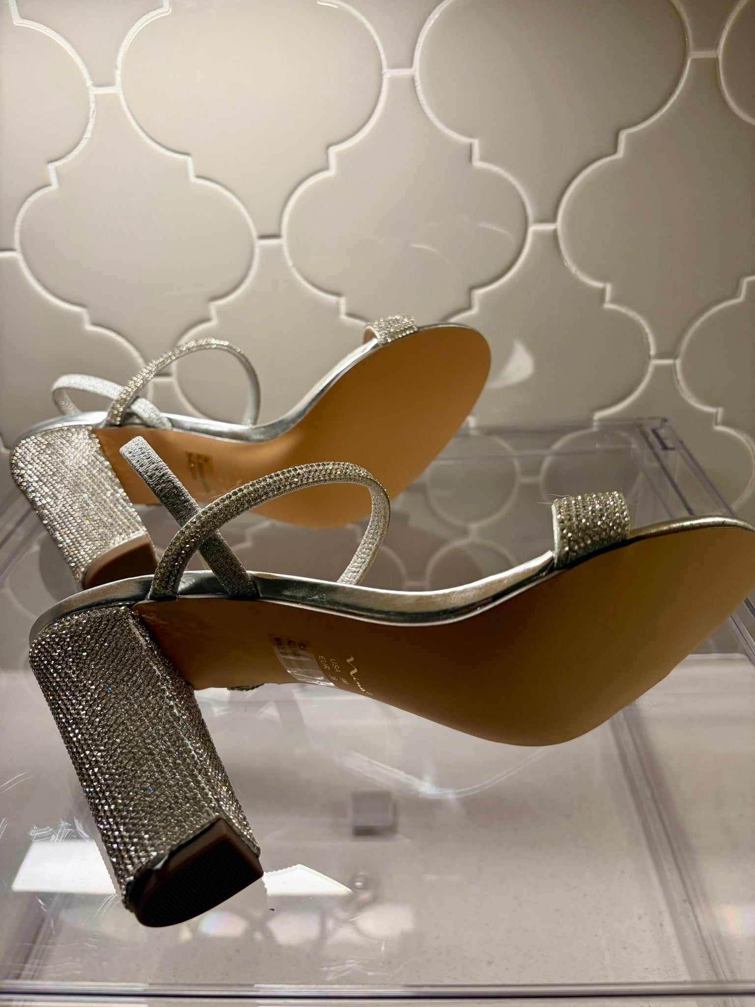 Nina Silver Crystal Sandals